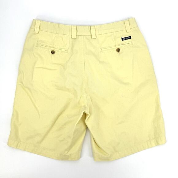 Chaps Mens Size 36 Shorts Flat Front Bermuda Pastel Yellow Solid Casual Cotton - Picture 2 of 6